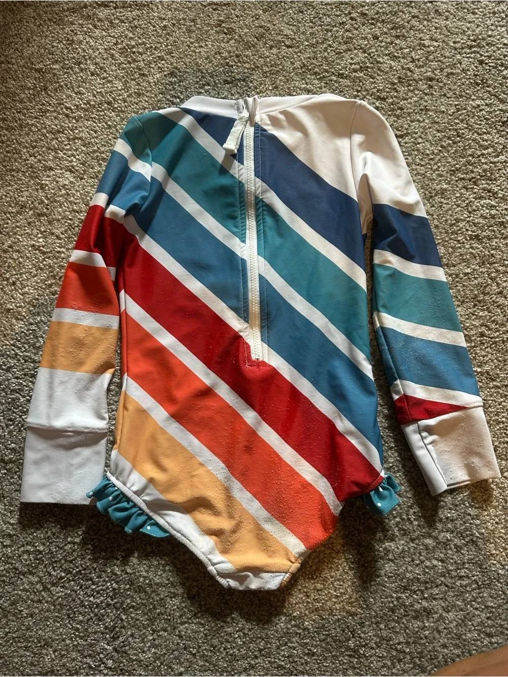 Oopsie Daisy Girls Long Sleeve Rash Guard One-Piece Swimsuit – Size 5